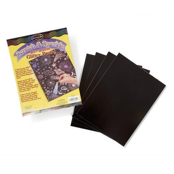 Scratch Art Sparkle Glitter Boards (30 Pack) - EconoCrafts