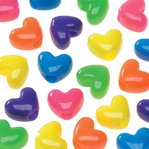 Heart Pony Beads - Basic Colors (1/2 lb) - EconoCrafts