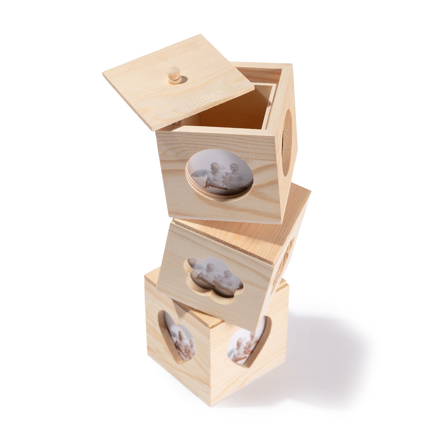 Wooden Photo Boxes (6 Pack)