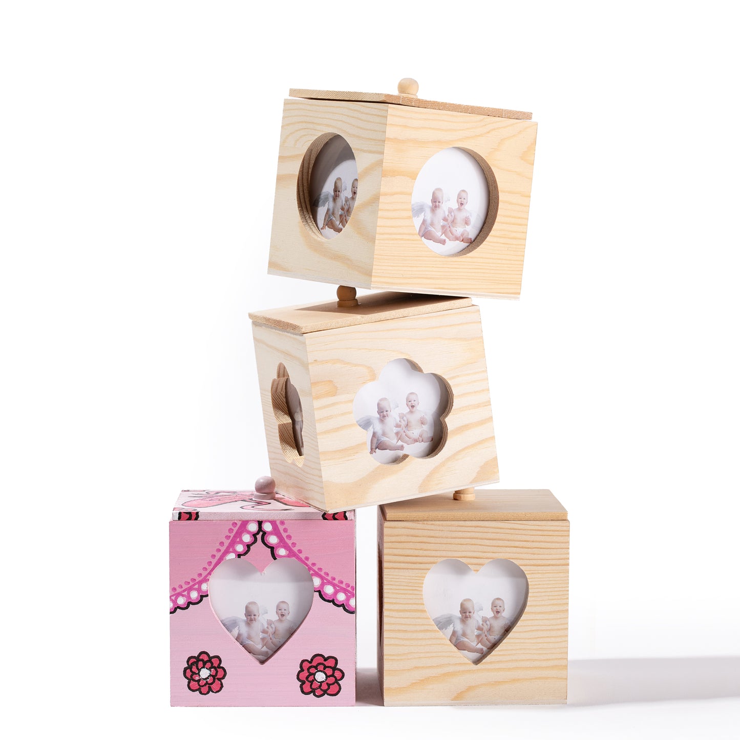Wooden Photo Boxes (6 Pack)