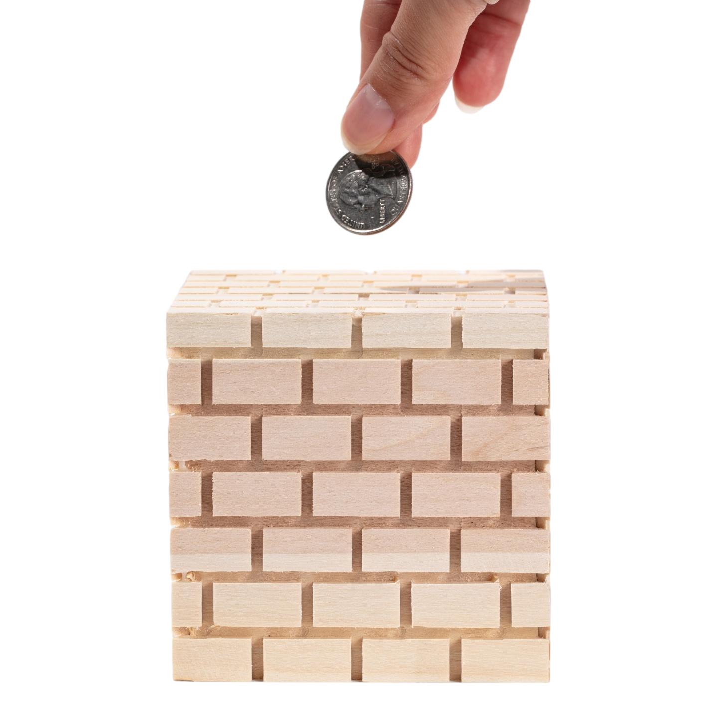 Wooden Brick Banks (12 Pack)