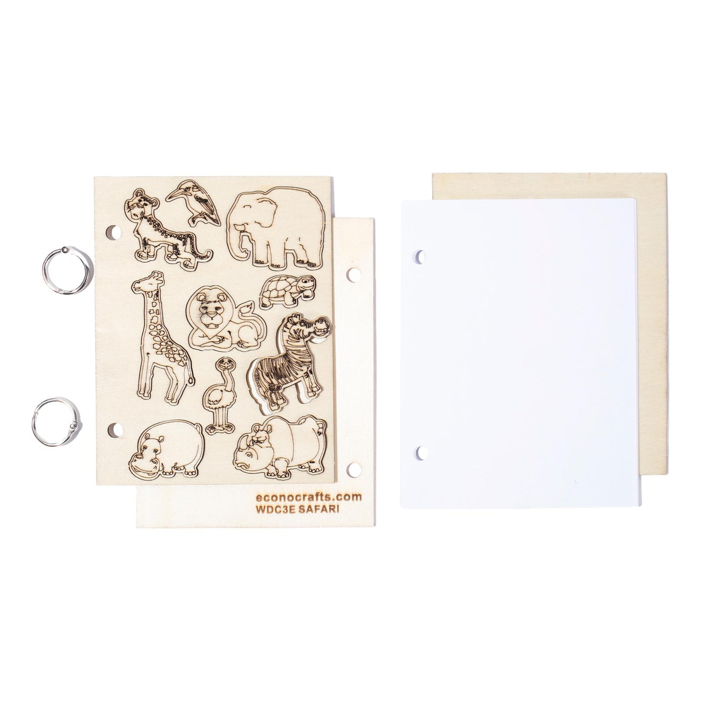 DIY Wooden Journals - Safari Animals (10 Pack)