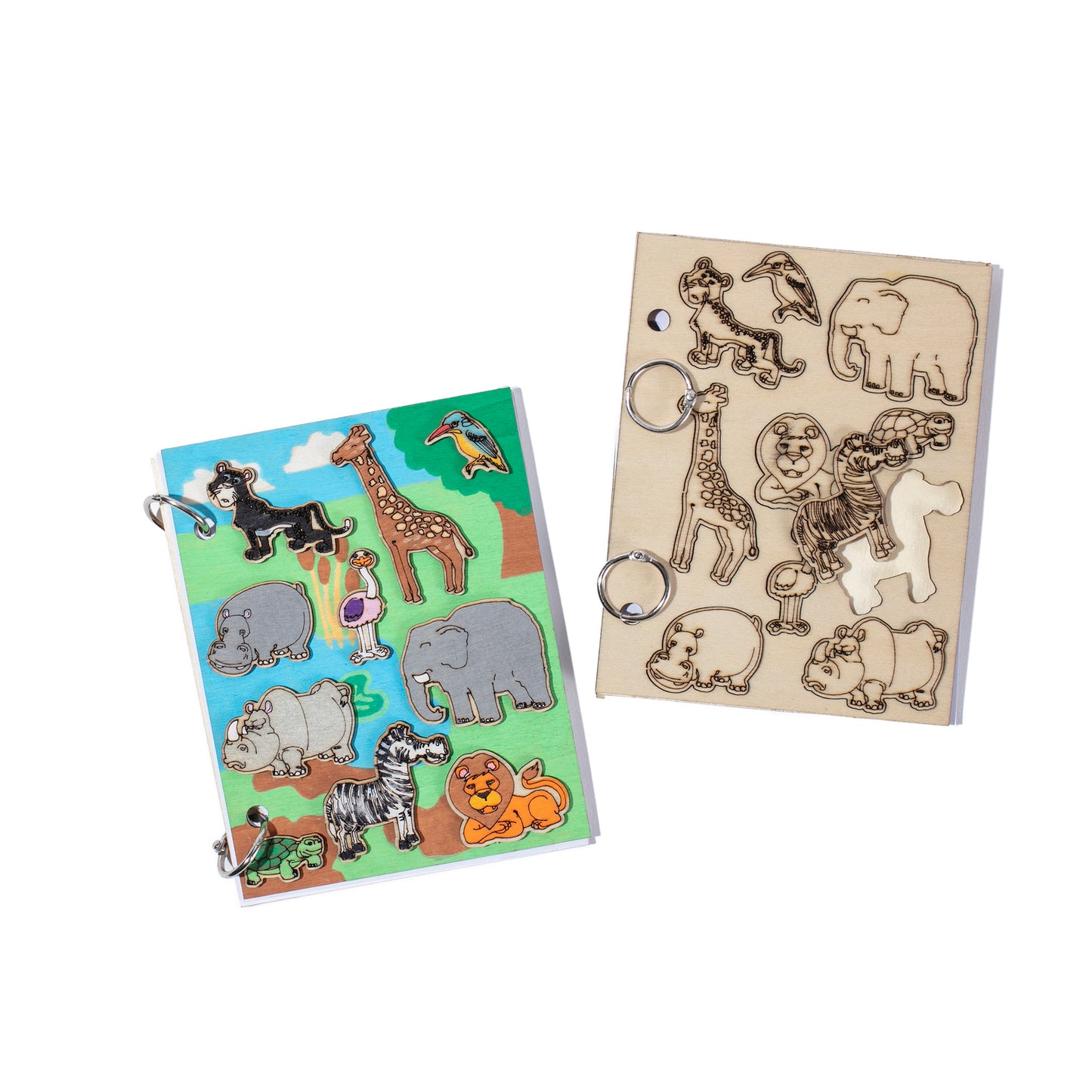 DIY Wooden Journals - Safari Animals (10 Pack)