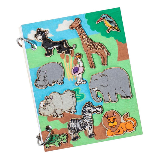 DIY Wooden Journals - Safari Animals (10 Pack)