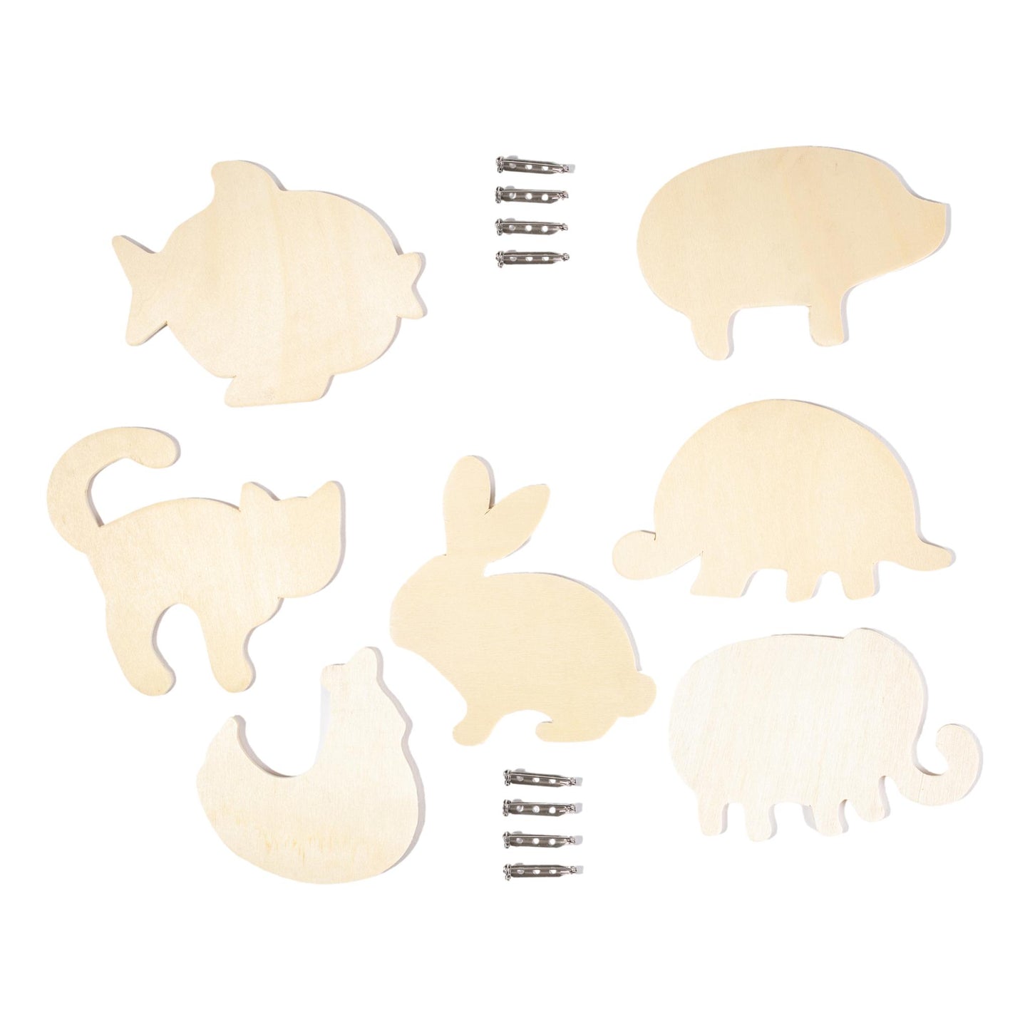 DIY Wooden Animal Pins (24 Pack)