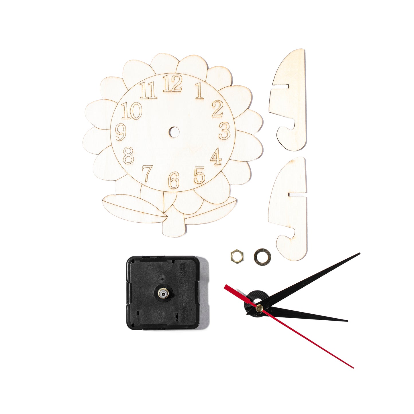 DIY Wooden Flower Clocks (6 Pack)