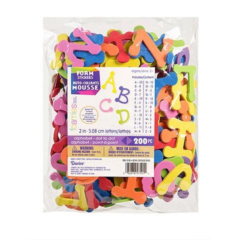 Foam Alphabet Stickers - 2" (200 Pack) - EconoCrafts