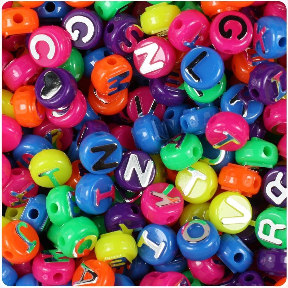 Alphabet Beads - Neon (200 Pack) - EconoCrafts