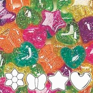 Mixed Pony Beads - Jelly Sparkle (300 Pack) - EconoCrafts