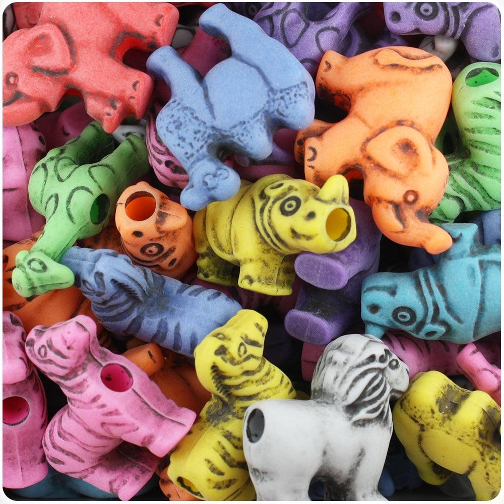 Antique Safari Animal Beads (72 Pack) - EconoCrafts