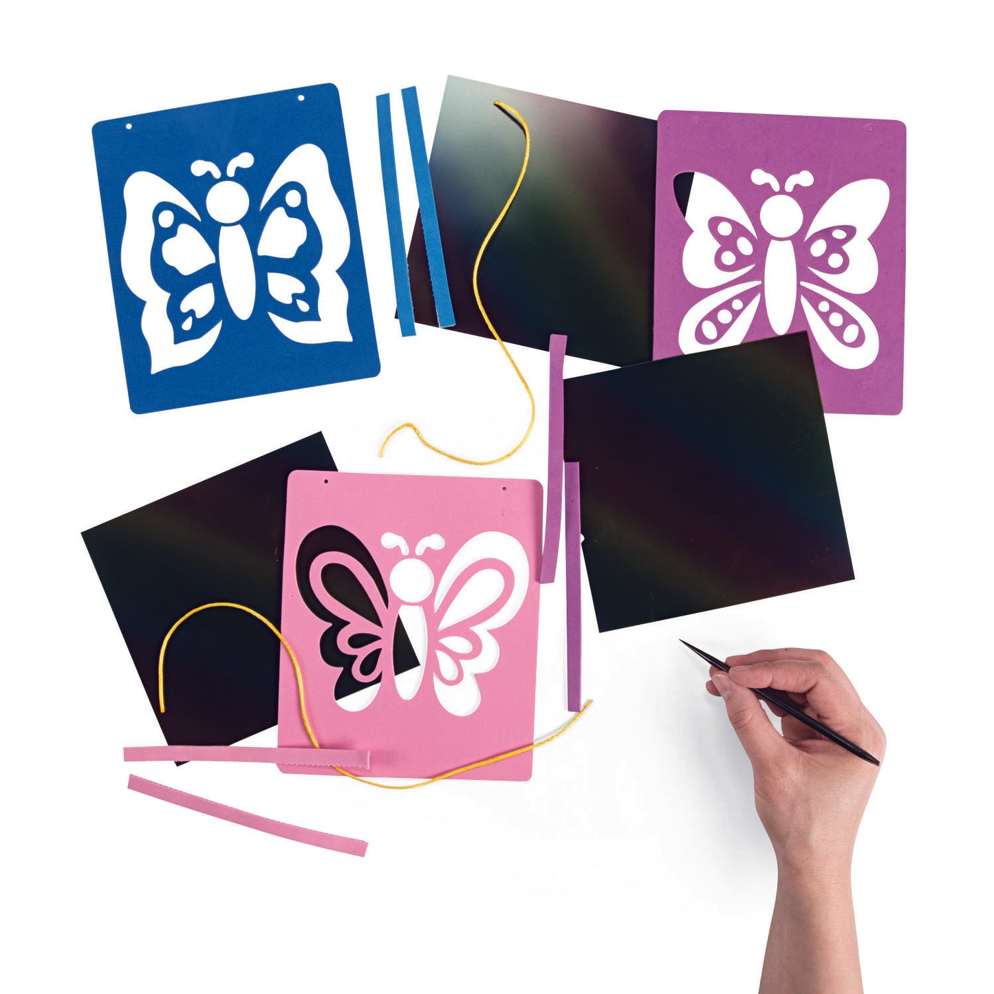 Scratch Art Butterfly Suncatchers (12 Pack)