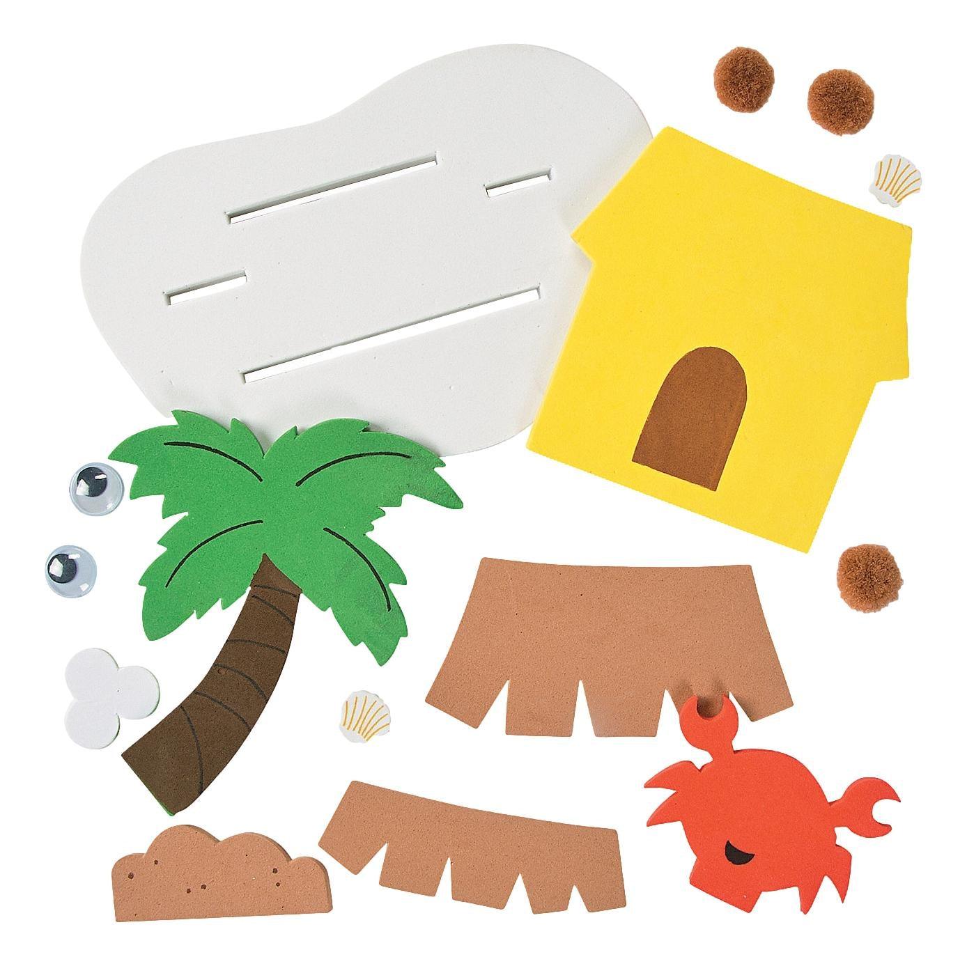 3D Tropical Island Scene Craft Kit (12 Pack) - EconoCrafts