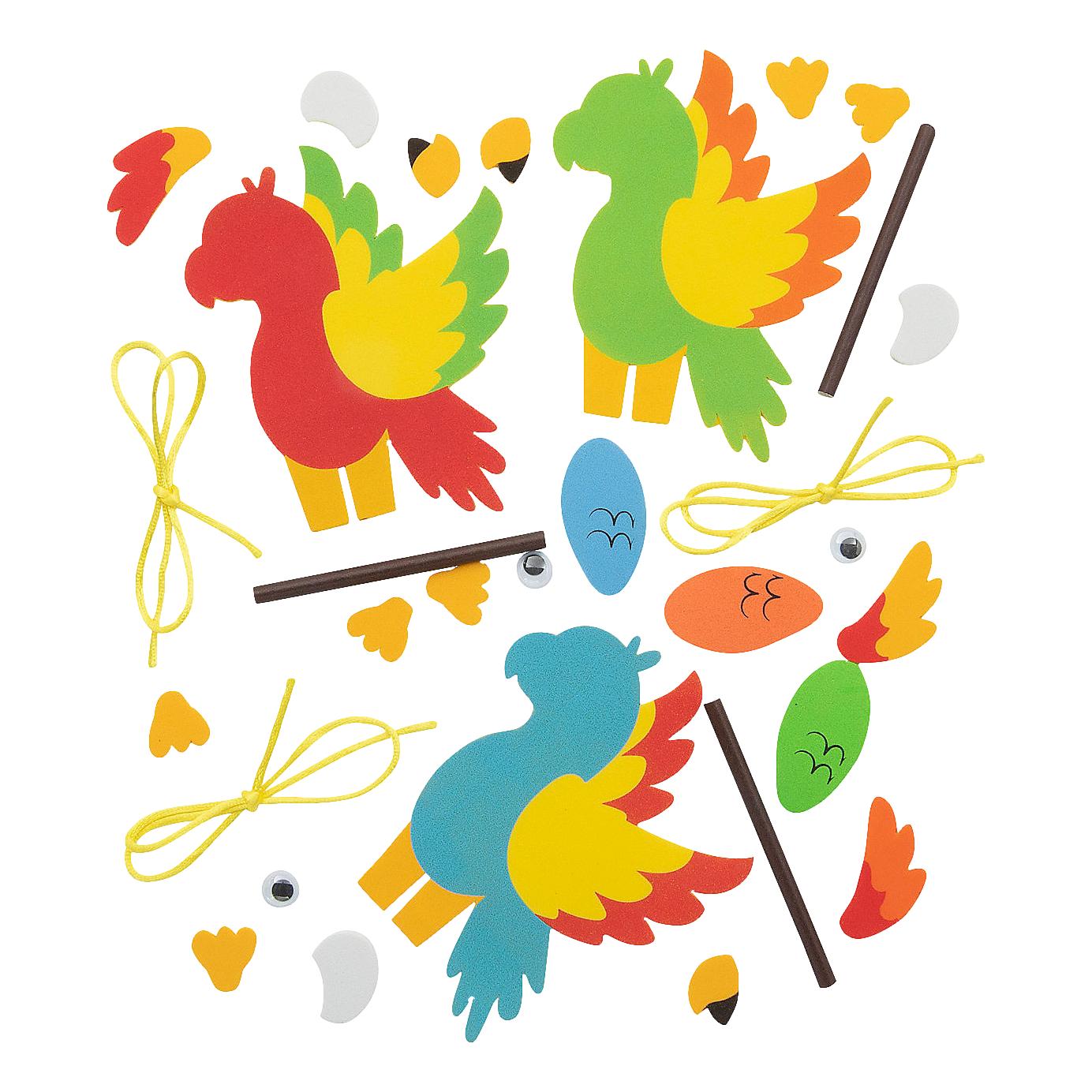 DIY Hanging Tropical Parrots (12 Pack)