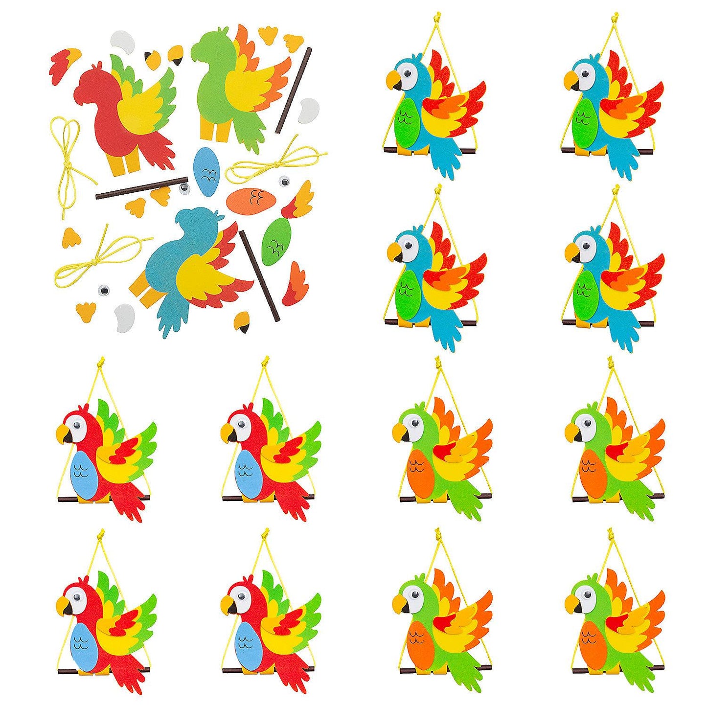 DIY Hanging Tropical Parrots (12 Pack)