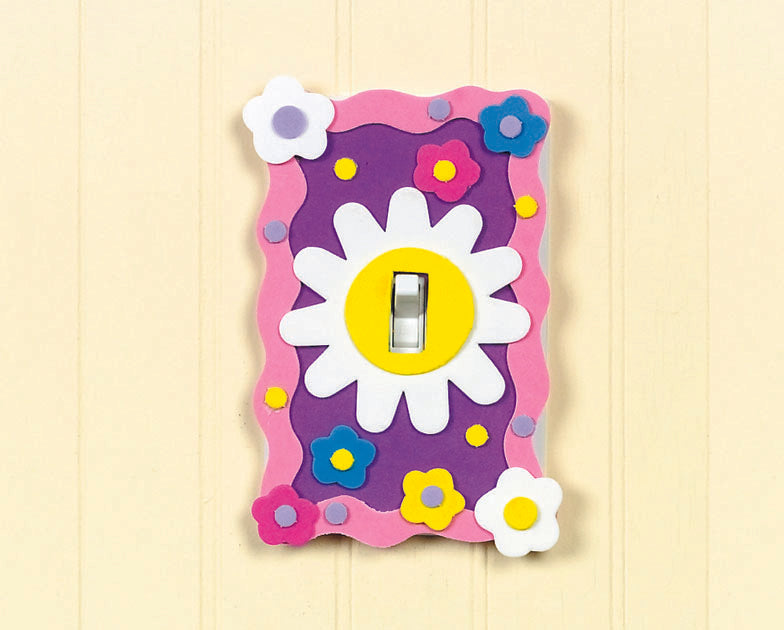 DIY Foam Daisy Light Switch Cover Craft Kit (12 Pack)