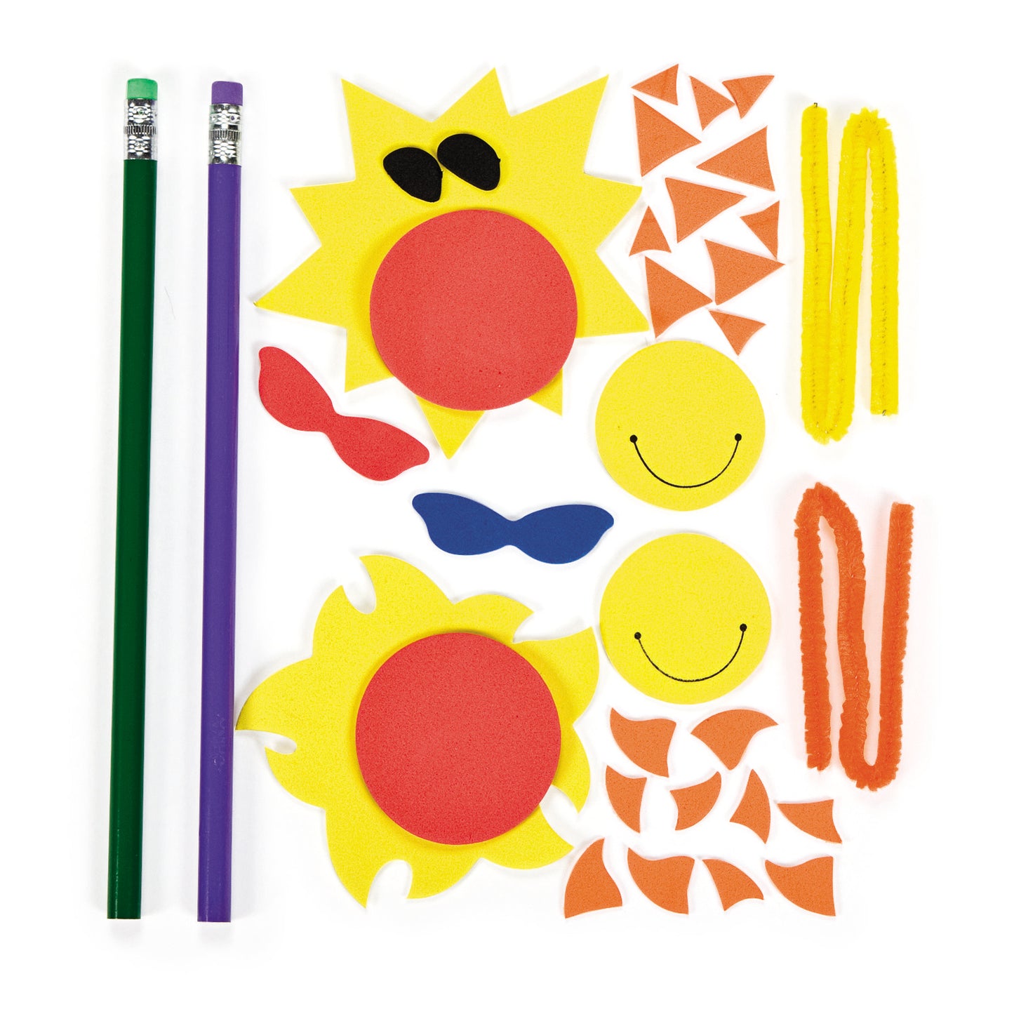 Smile Face Sun Pencil Topper Craft Kit (12 Pack)