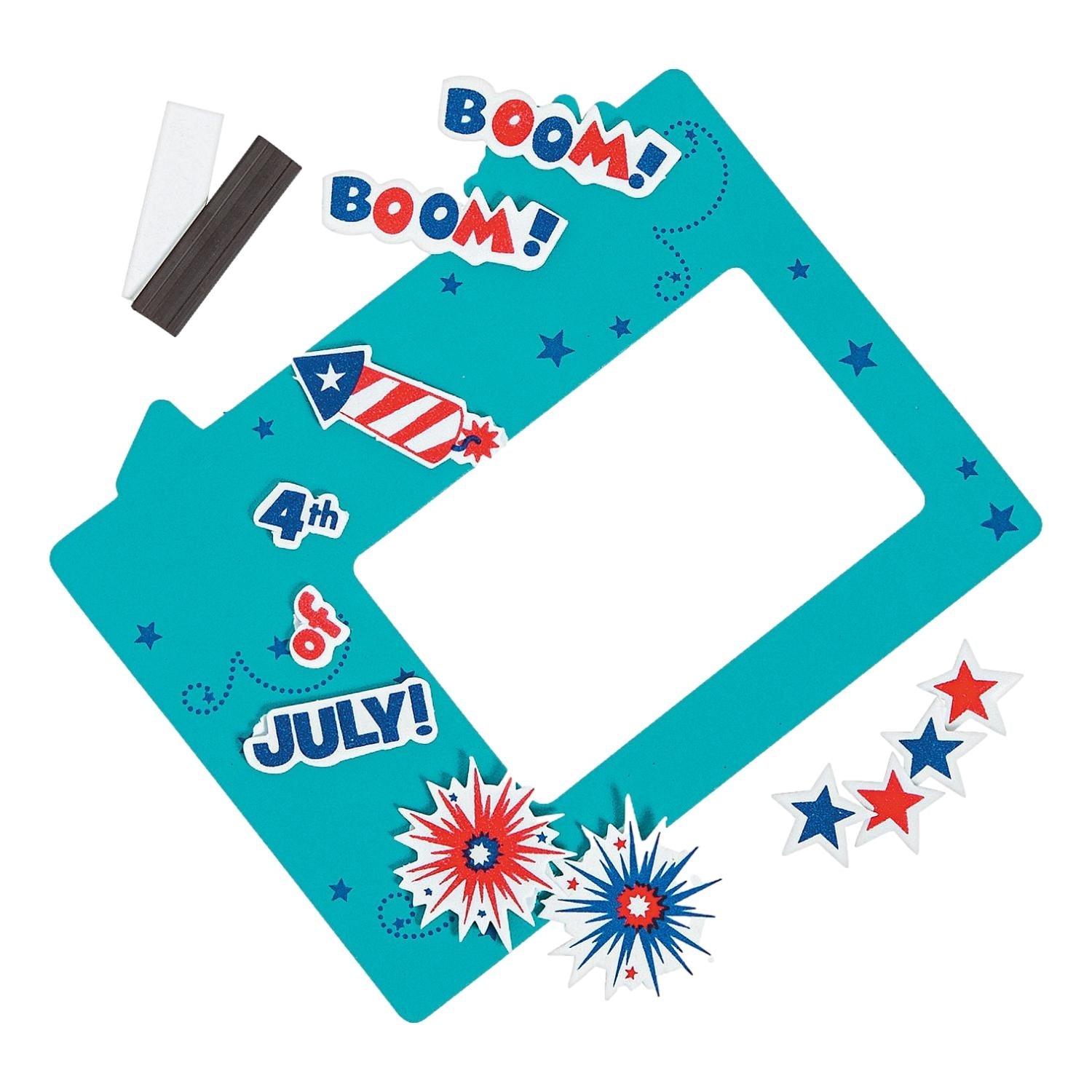 4th of July Picture Frame Magnet Craft Kit (12 Pack) - EconoCrafts