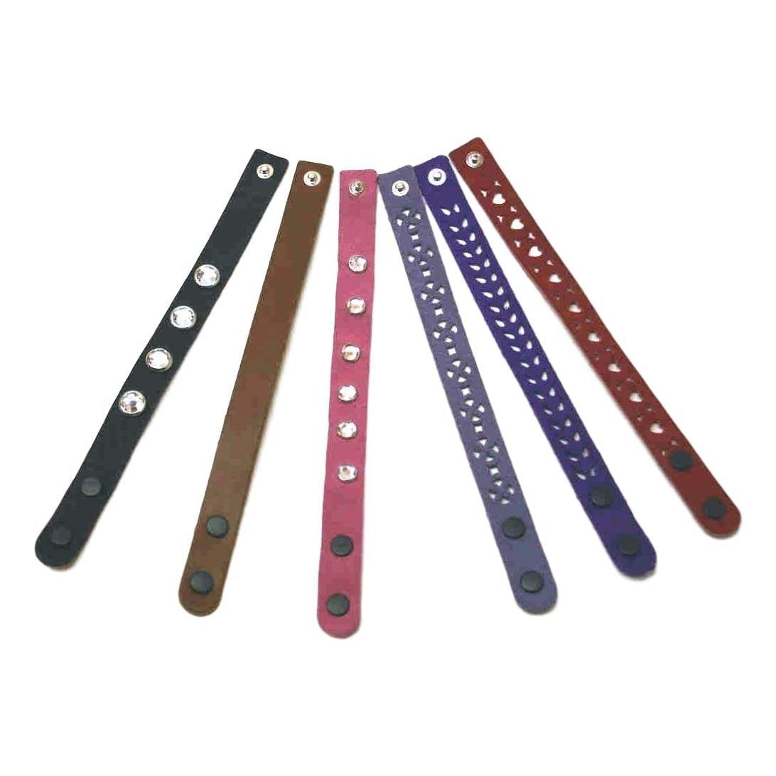 DIY Leather Wristbands - 1" x 8" (12 Pack) - EconoCrafts