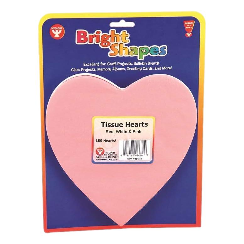 Tissue Paper Hearts - 6" (180 Pack)