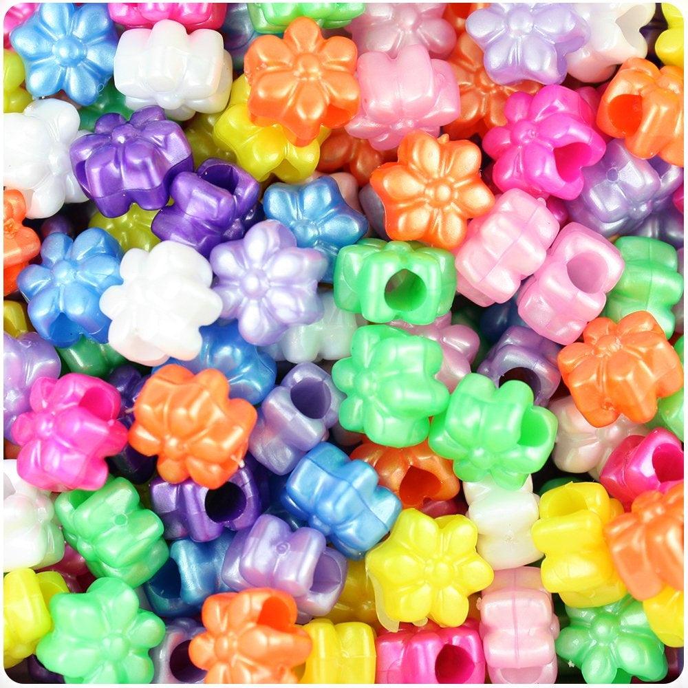 Flower Pony Beads (1/2 lb) - EconoCrafts