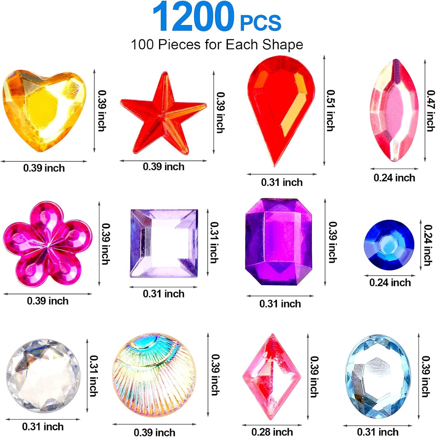 Flat Back Rhinestones (1,200 Pack)