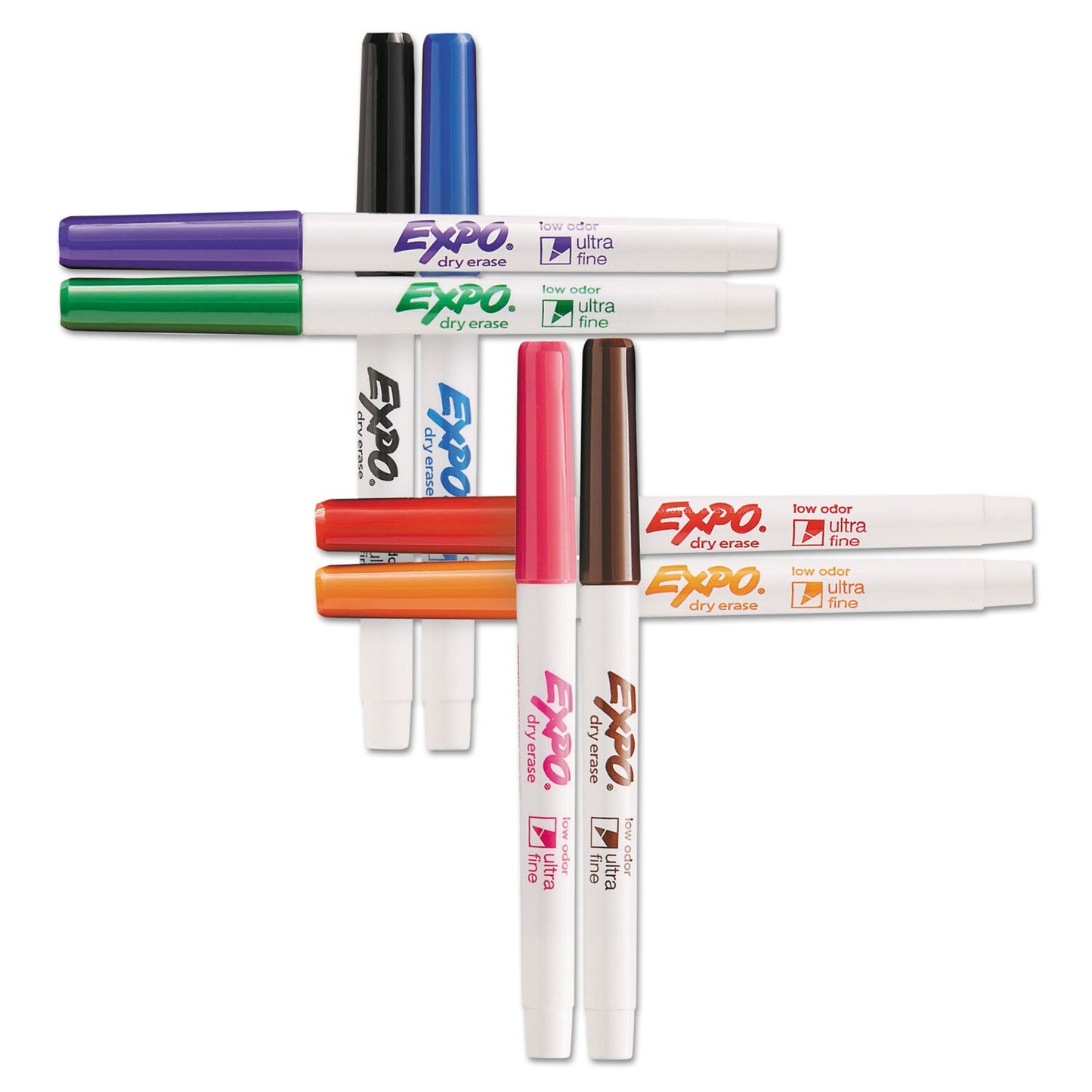 EXPO Low-Odor Dry-Erase Markers - Ultra Fine Tip (Set of 8)