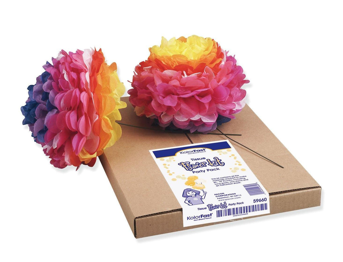 Tissue Paper Flower Kit (84 Pack) - EconoCrafts