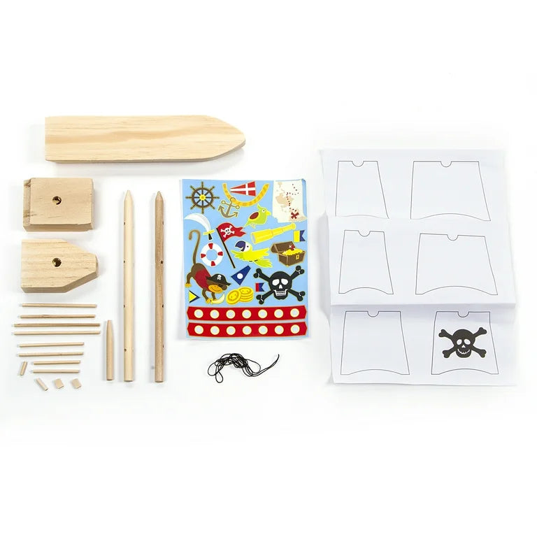 DIY Wooden Pirate Ships (12 Pack)