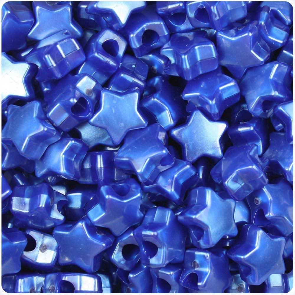 Blue Star Pony Beads (500 Pack) - EconoCrafts