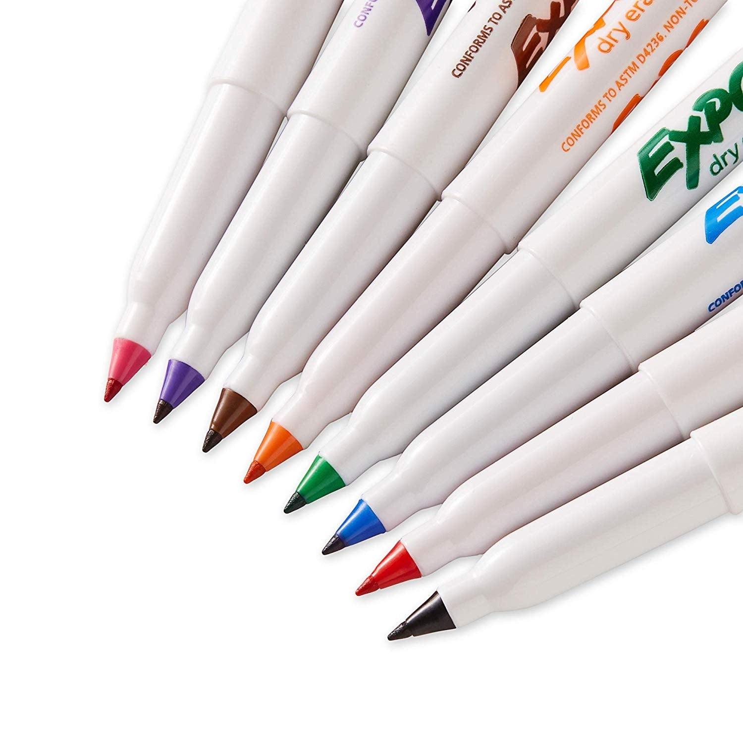 EXPO Low Odor Dry Erase Markers - Ultra Fine Tip (Set of 8) - EconoCrafts