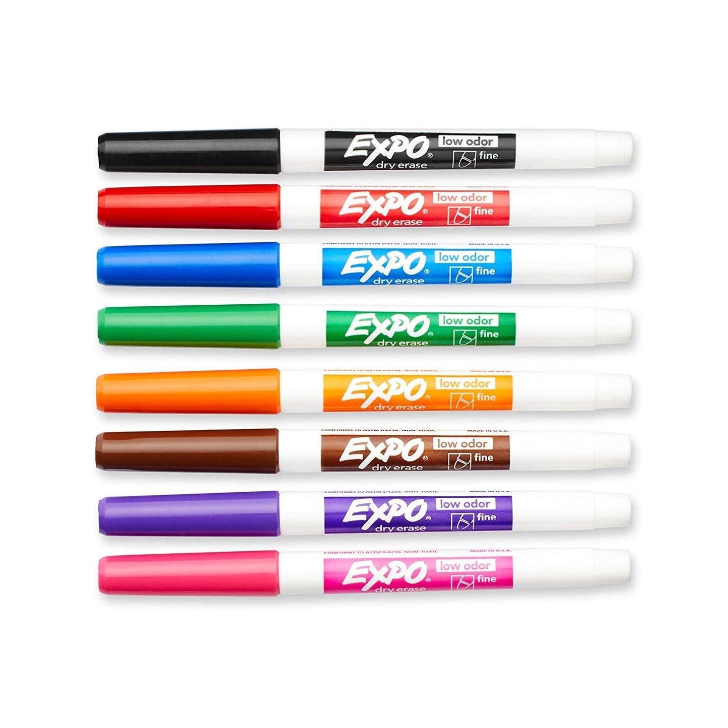 EXPO Low Odor Dry Erase Markers - Fine Tip (Set of 8) - EconoCrafts