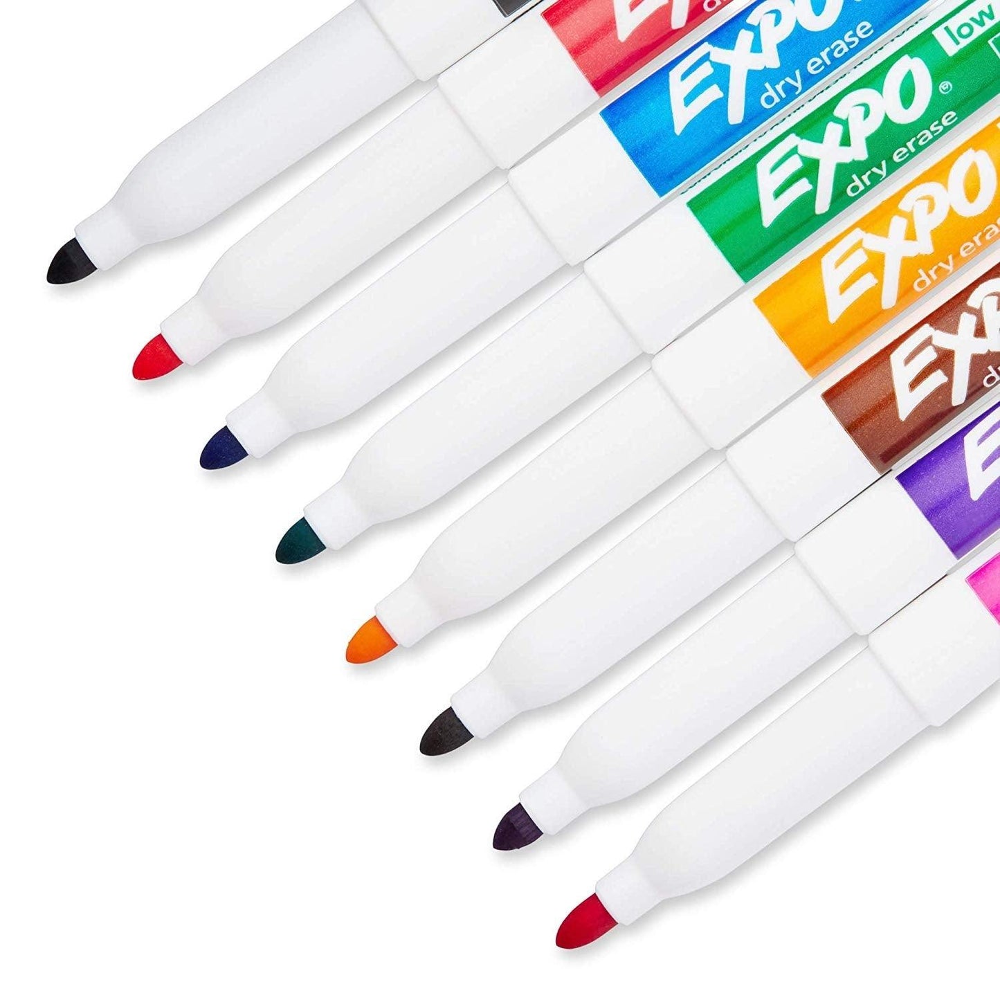 EXPO Low Odor Dry Erase Markers - Fine Tip (Set of 8) - EconoCrafts