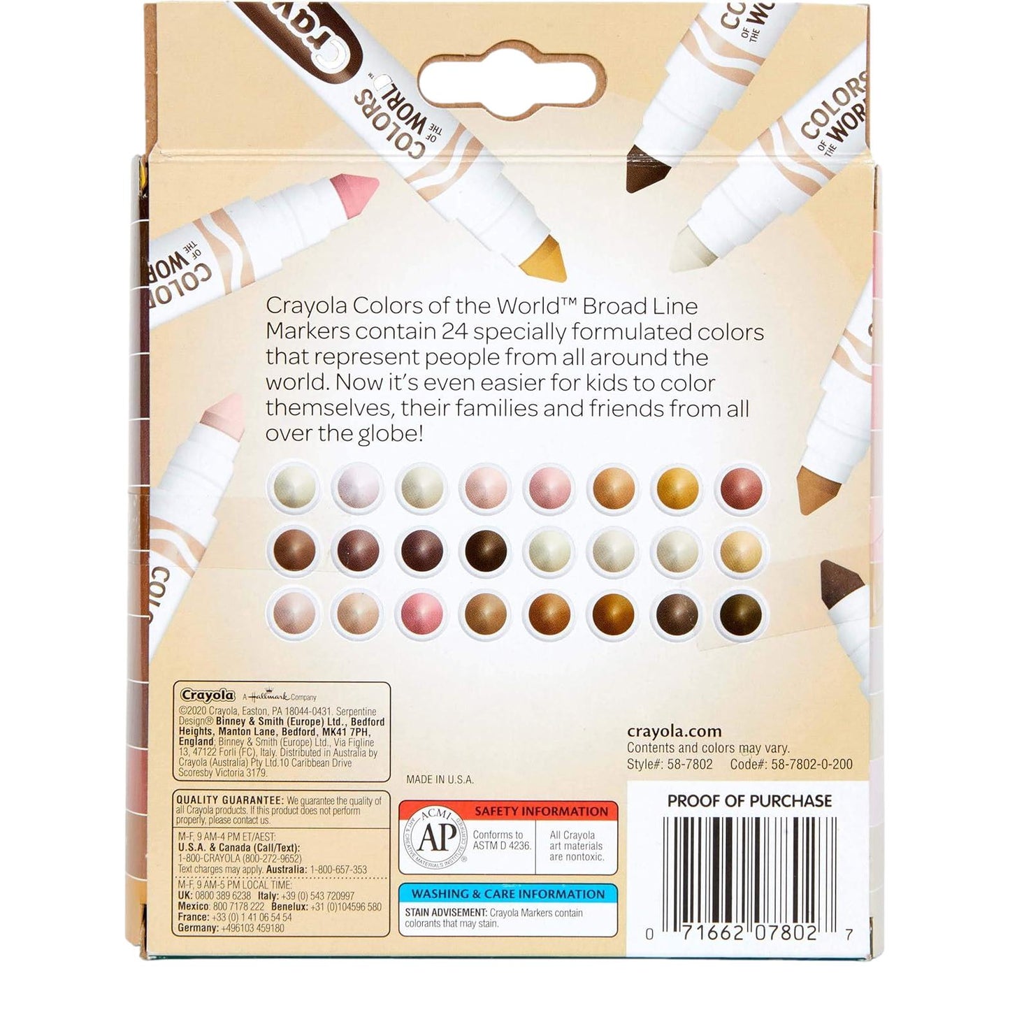 Crayola Colors of The World Washable Markers - 24 Colors