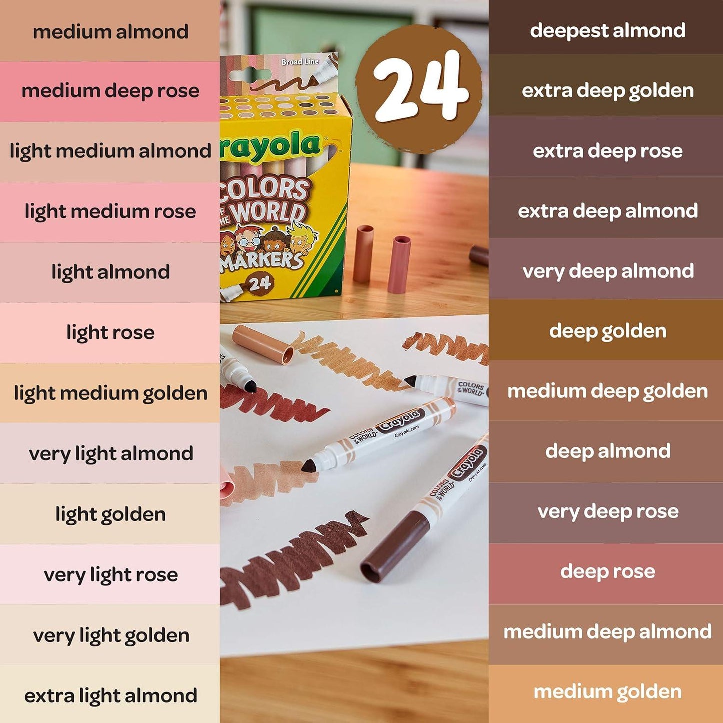 Crayola Colors of The World Washable Markers - 24 Colors