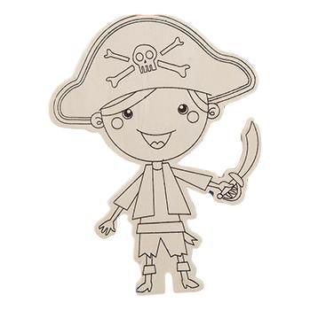 Color Your Own Wooden Pirate - EconoCrafts
