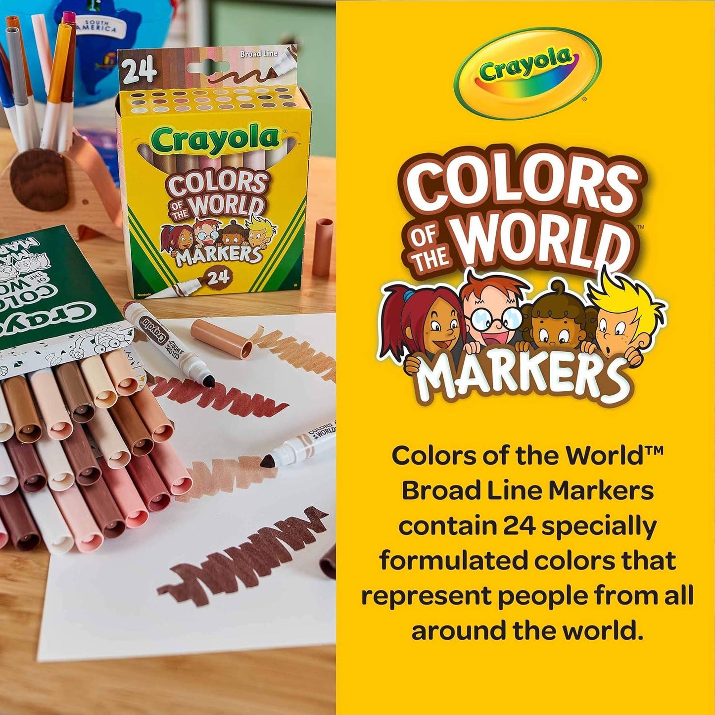 Crayola Colors of The World Washable Markers - 24 Colors
