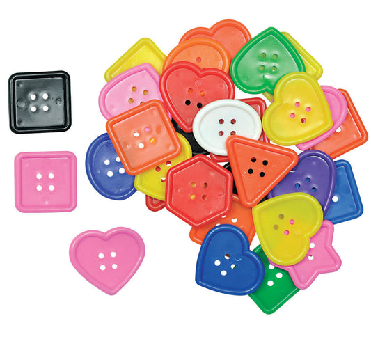 Assorted Colored Plastic Buttons (1 lb) - EconoCrafts