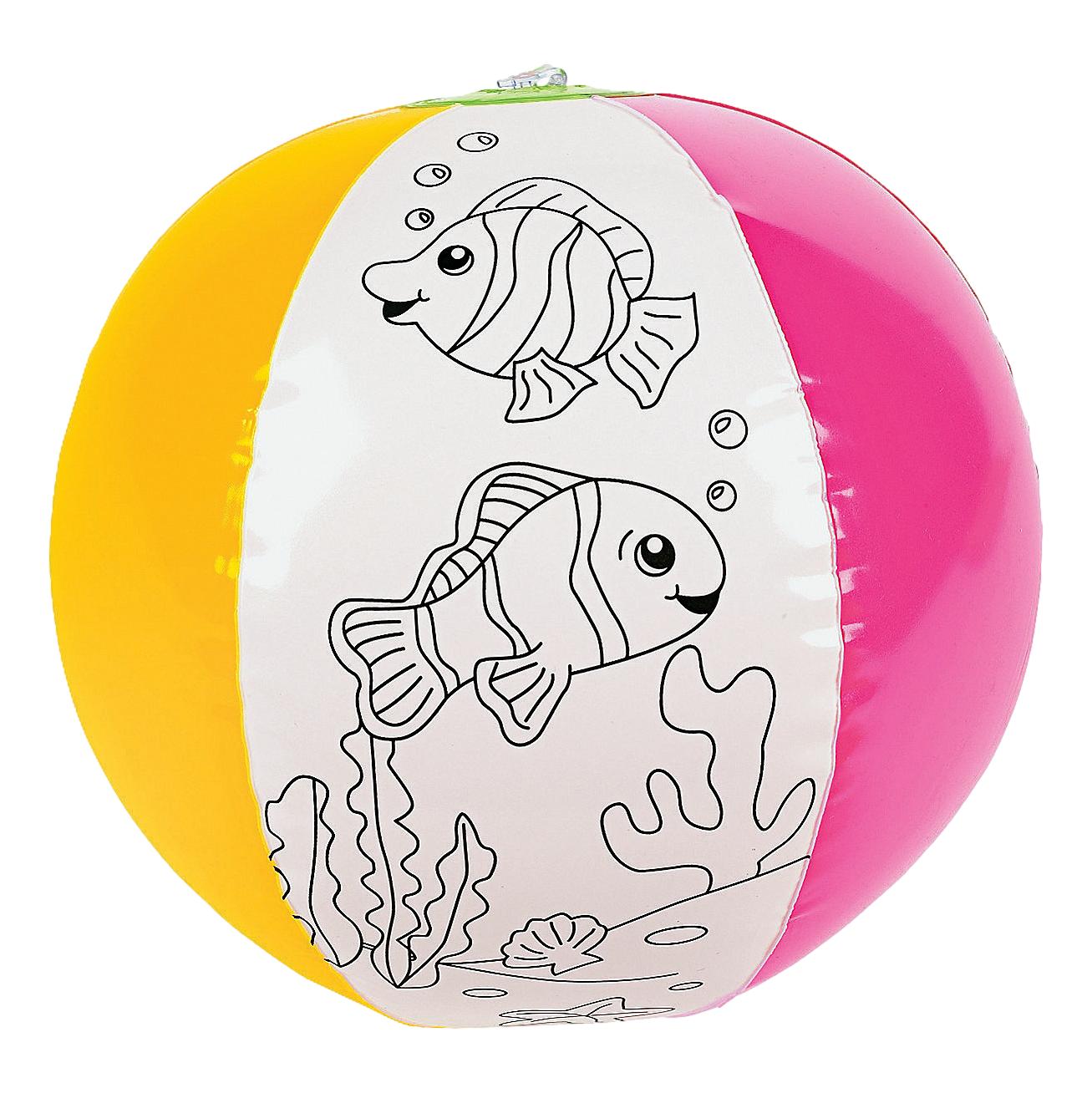 Color Your Own Fish Beach Balls (12 Pack)