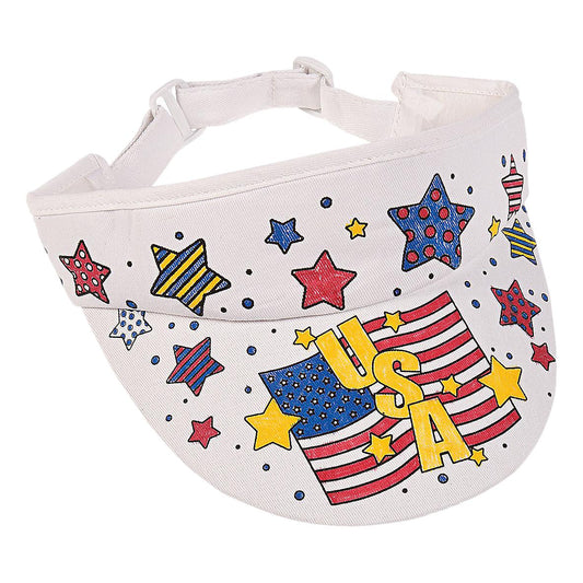 Color Your Own Patriotic Visors (12 Pack)