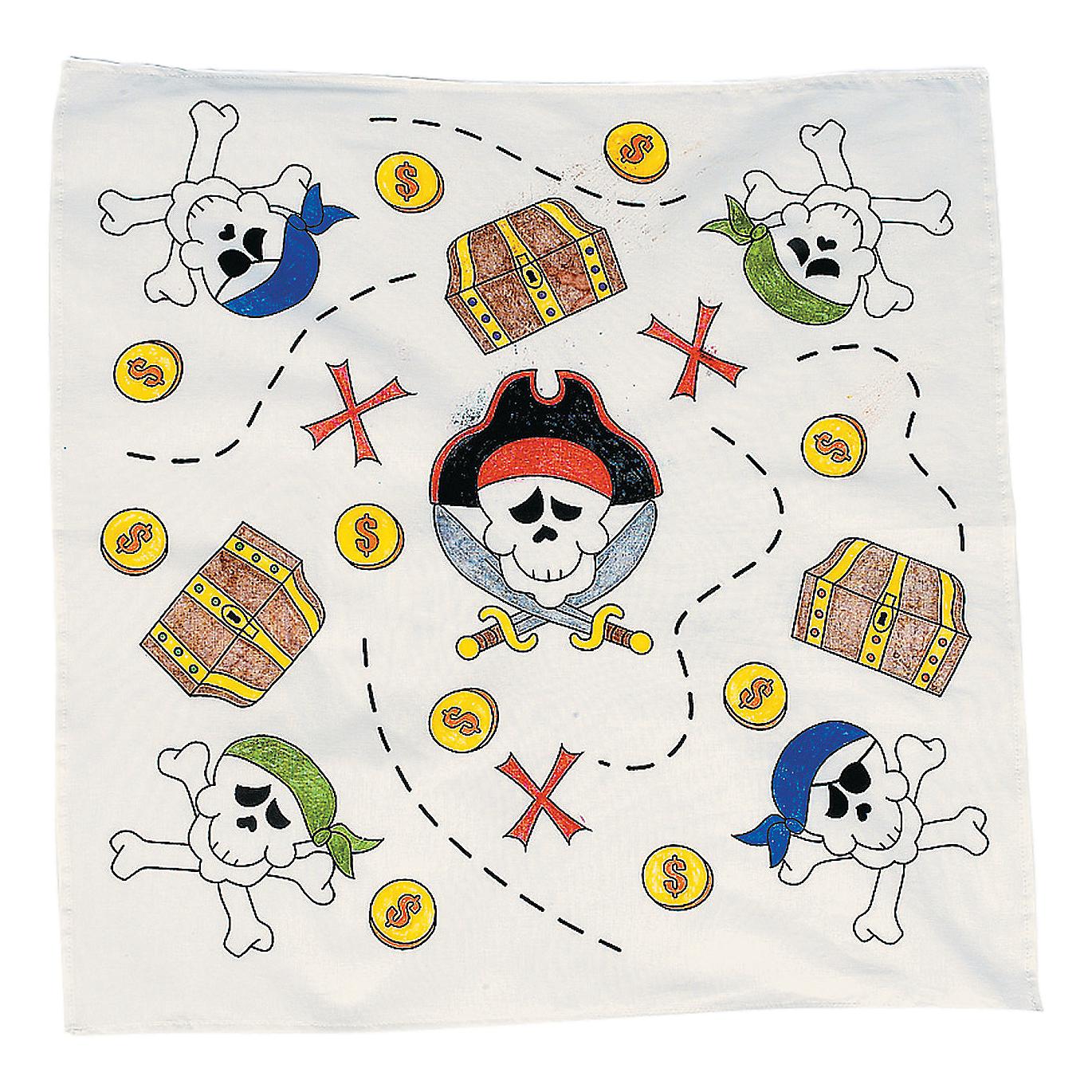 Color Your Own Pirate Bandanas (12 Pack)