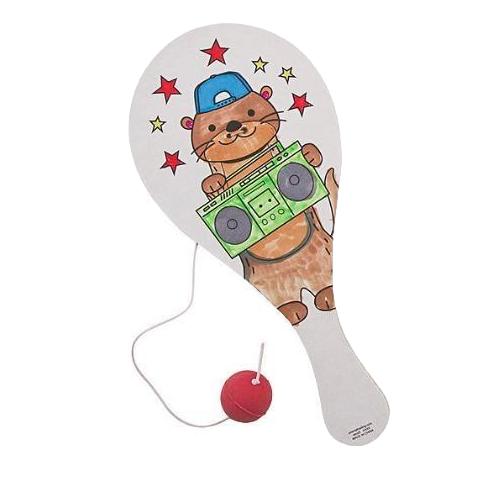 Color Your Own Party Animal Paddleball Games (12 Pack)
