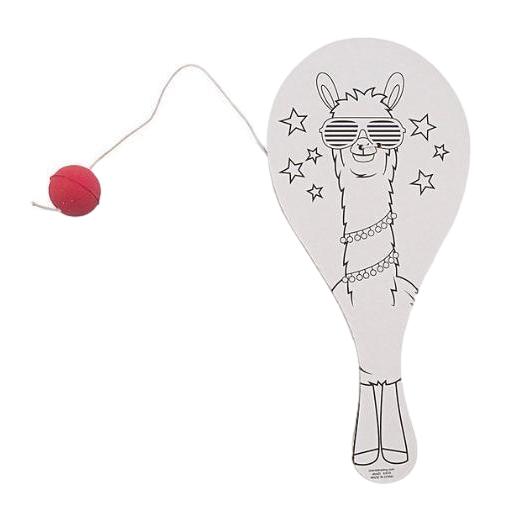 Color Your Own Party Animal Paddleball Games (12 Pack)