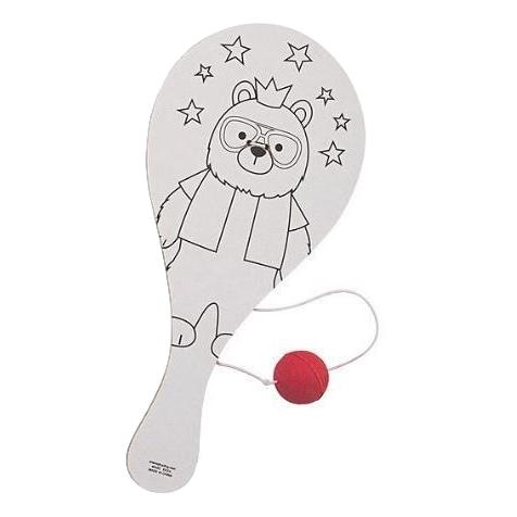 Color Your Own Party Animal Paddleball Games (12 Pack)