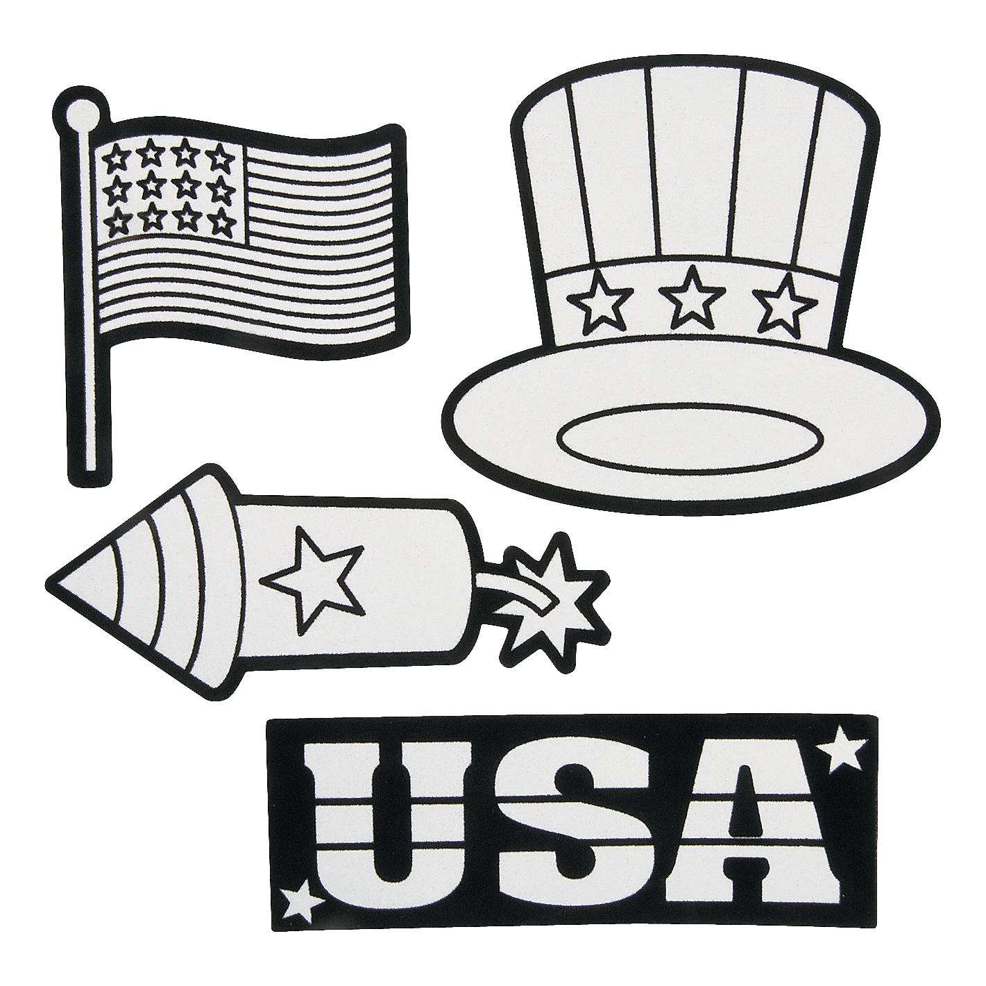 Color Your Own Patriotic Fuzzy Magnets (12 Pack) - EconoCrafts