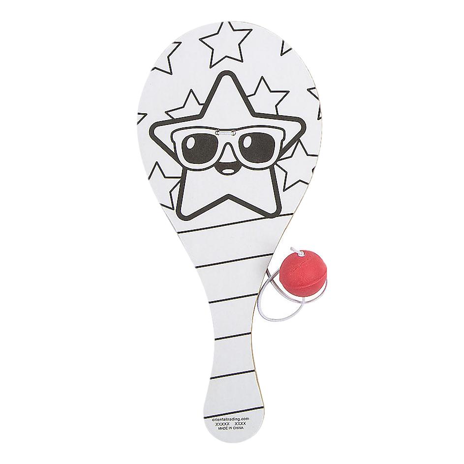 Color Your Own Patriotic Paddleball Games (12 Pack)