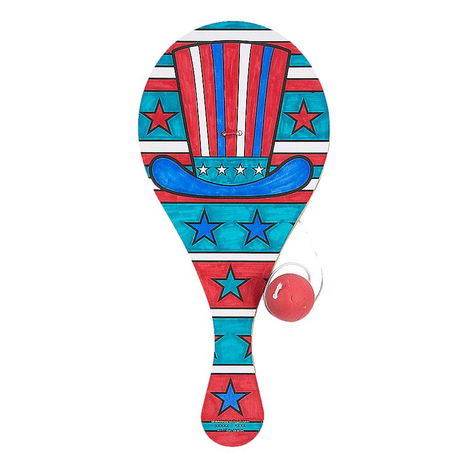 Color Your Own Patriotic Paddleball Games (12 Pack)