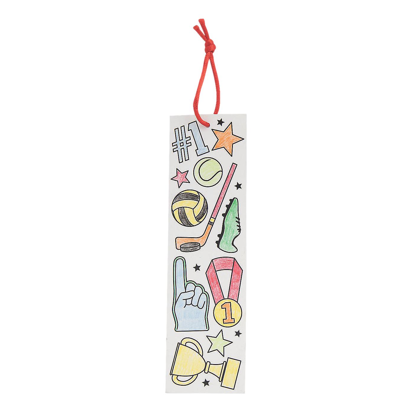 Color Your Own Sports Bookmarks (48 Pack)