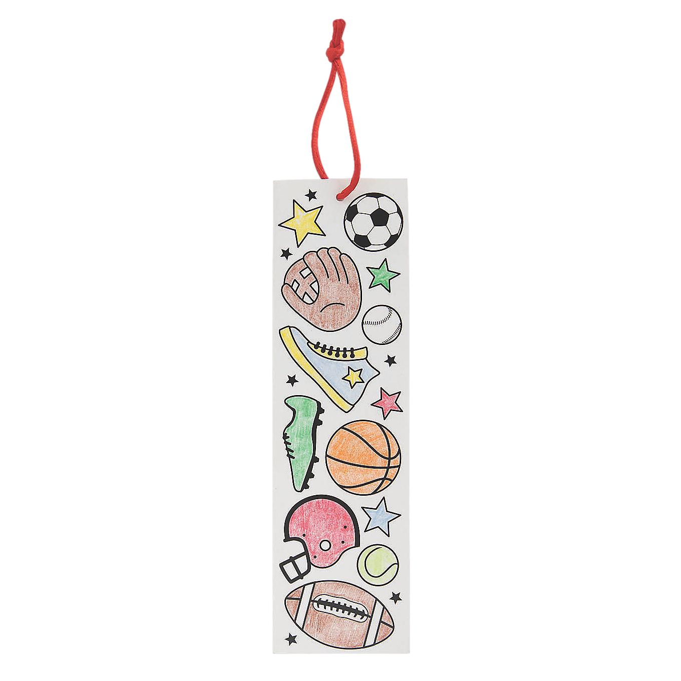 Color Your Own Sports Bookmarks (48 Pack)