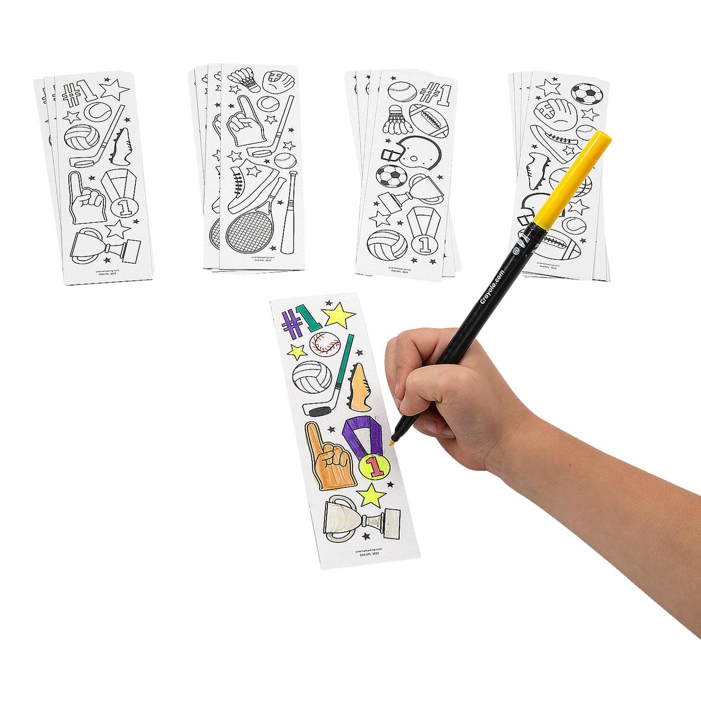 Color Your Own Sports Bookmarks (48 Pack)