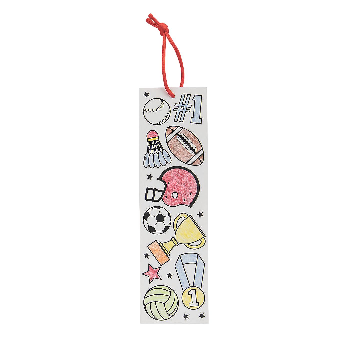 Color Your Own Sports Bookmarks (48 Pack)